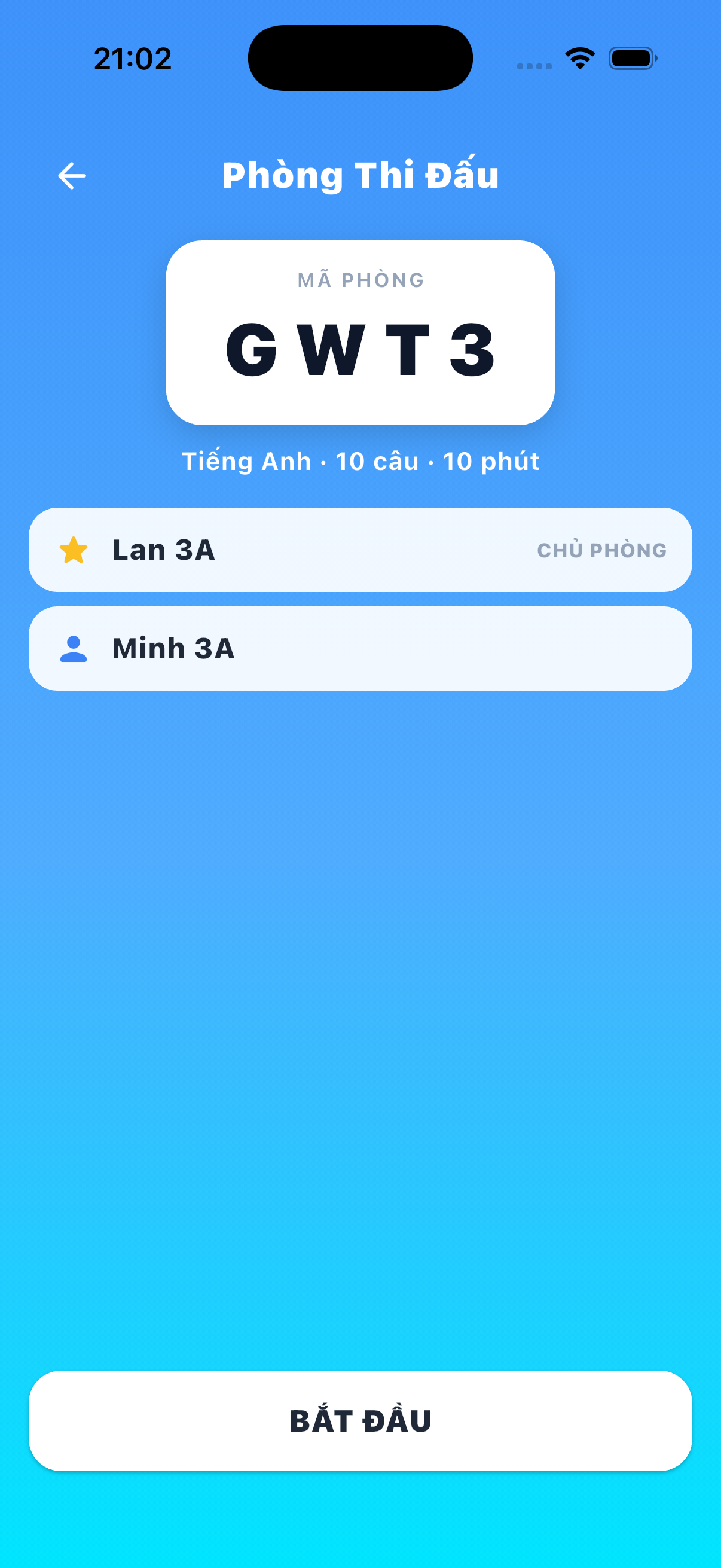 Phòng chờ thi đấu